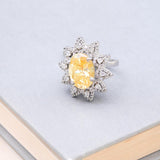 Yellow diamond Swarovski ring