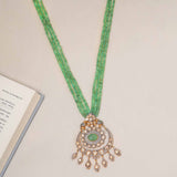925 Silver Gold Plated Chandbali Necklace