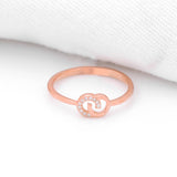 925 Rosegold  Double Sphere Silver Ring
