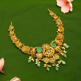 92.5 Silver Goddess Lakshmi's Gold Plated Necklace