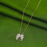 92.5 Sterling Silver Prismatic Pendent with Chain Rose Gold Polish