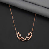 92.5 Sterling Silver warmth Hearts Adaptable Chain With Rose Gold Polish