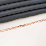 92.5 Sterling Silver with Rose Gold Polished Charm bracelet