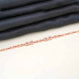 92.5 Sterling Silver with Rose Gold Polished  Infinity charm bracelet