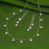 Dazzling Beads Chain & Earrings With 92.5 Sterling Silver