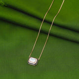 Luminous Rose Gold Polish pendent with Chain 92.5 Sterling silver