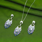 92.5 Sterling silver Charming Drops Pendent with Chain & Earrings