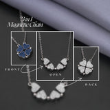 92.5 Sterling Silver 3 in 1 Magnetic Blue Pendant Chain