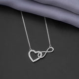 92.5 Sterling Silver Interlocking Infinity Heart Pendant Chain