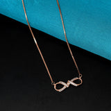 Swirl Infinity 92.5 Sterling Silver Polish with Rose Gold Polish Chain