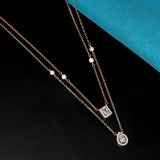 Dazzling Lariat 92.5 Sterling Silver Polish With Rose Gold Polish Chain