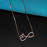 Infinity Love 92.5 Sterling Silver Polish with Rose Gold Polish Chain
