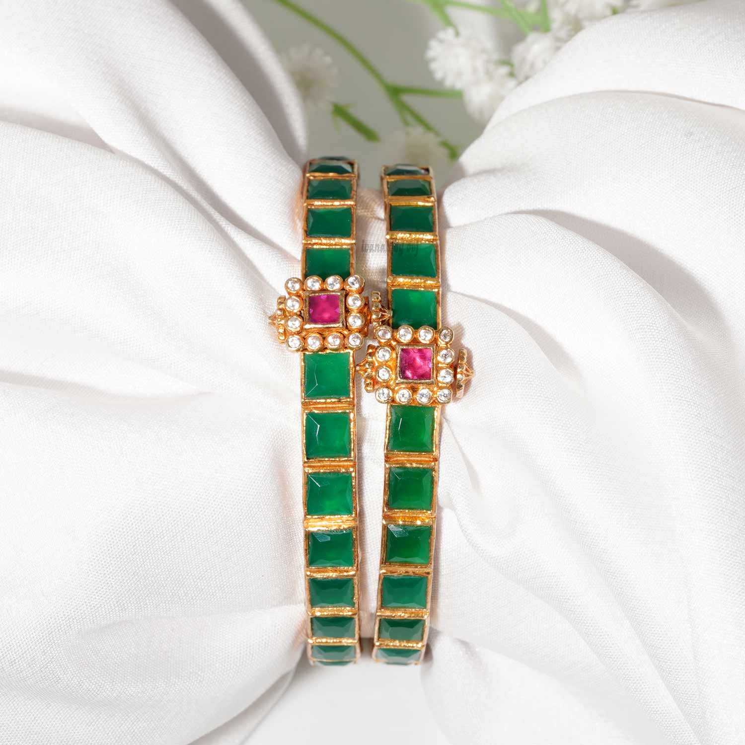 Traditional Emerald Bangles