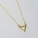 Gold Polish Silver Polish Chain with Minimal Triangle Pendant