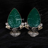 Oxidised Emerald Earrings
