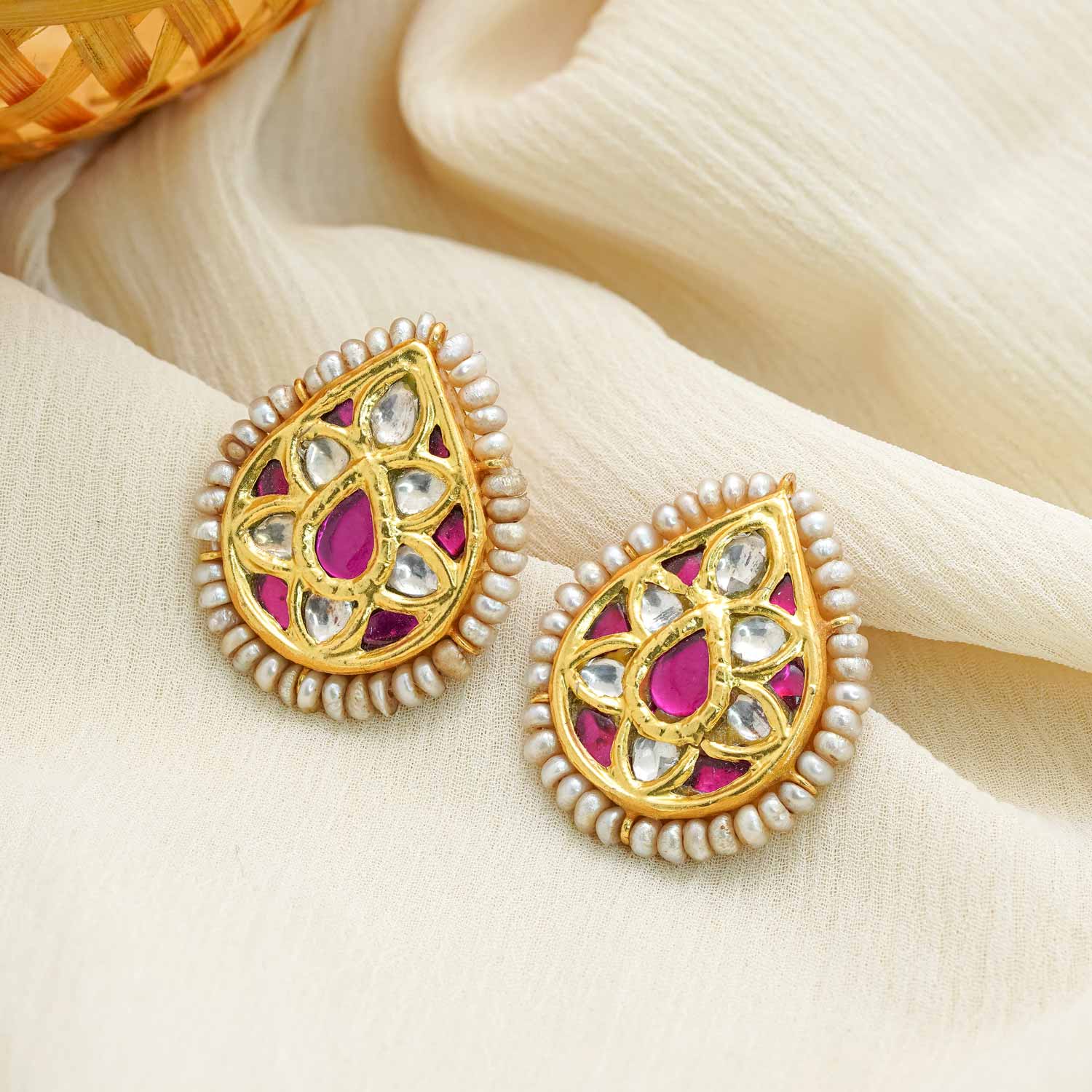 Ishawari Gold Tone Silver Earrings
