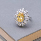 Yellow diamond Swarovski ring