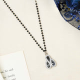 Black Beads Sapphire Necklace