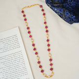 Ruby Gold Balls Necklace
