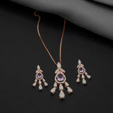 Vibrant Pink Pear Drops Pendant 92.5 Sterling Silver With Rose Gold Polish