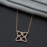 92.5 Sterling Silver Sparkling Petals Adapttable Chain With Rose Gold Polish