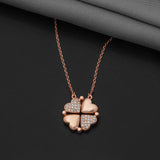 92.5 Sterling Silver Ticker Adaptable Chain With Rose Gold Polish