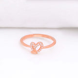 925 Rosegold Double  Heart Ring