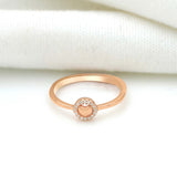 925 Rosegold Circle Heart Ring