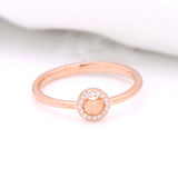 925 Rosegold Circle Heart Ring