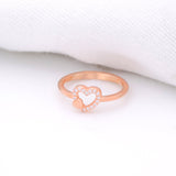 925 Rosegold Little Hearts Silver Ring