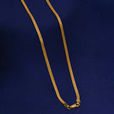 Flat Snake Chain 92.5 Sterling Silver With Gold Polish