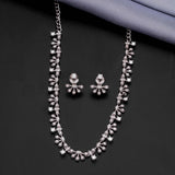 Drop Stylish Necklace with Stud 92.5 Sterling Silver