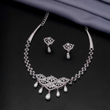 Halfset Peal Drop Jewellery with Earring 92.5 Sterling Silver