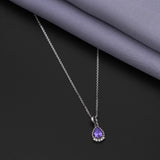 Purple Vibrant 92.5 Sterling Silver Chain