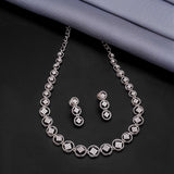 Western Style Short necklace With Silver Danglers 92.5 Sterling Silver
